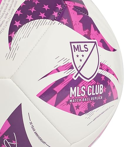 Miniatura 4 de adidas Unisex MLS Soccer Ball Blanco/Púrpura Burst/Glory Purple,Verde/Azul Gloria/Azul Solar,Azul/Verde,Plata Metálico/Verde,blanco/negro/oro