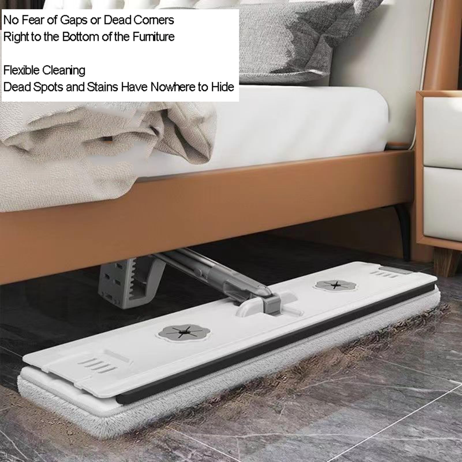 Set di mocio piatto e secchio rotante a 360°, con raschietto per l'asciugatura e 6 panni in microfibra lavabili per una pulizia senza sforzo di pavimenti in legno laminato e piastrelle