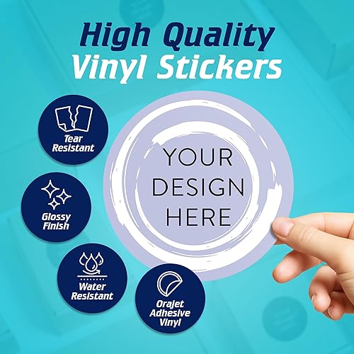 Vista 796 de DayStar Custom Signs & Design - 100 adhesivos de vinilo personalizables, con texto, imagen, diseño y logotipo; adhesivos para logotipo de embalaje