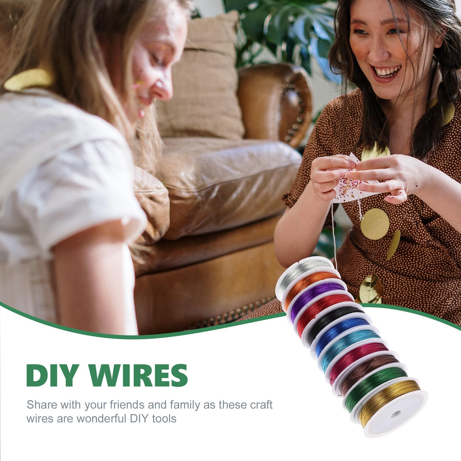 11 Rollos Alambre de Hierro Galvanizado para Joyería y Manualidades, Ligero y Resistente, Diámetro 0.5mm, Rollo de 40 Yardas Adecuado para Hacer Pulseras y Flores Artificiales