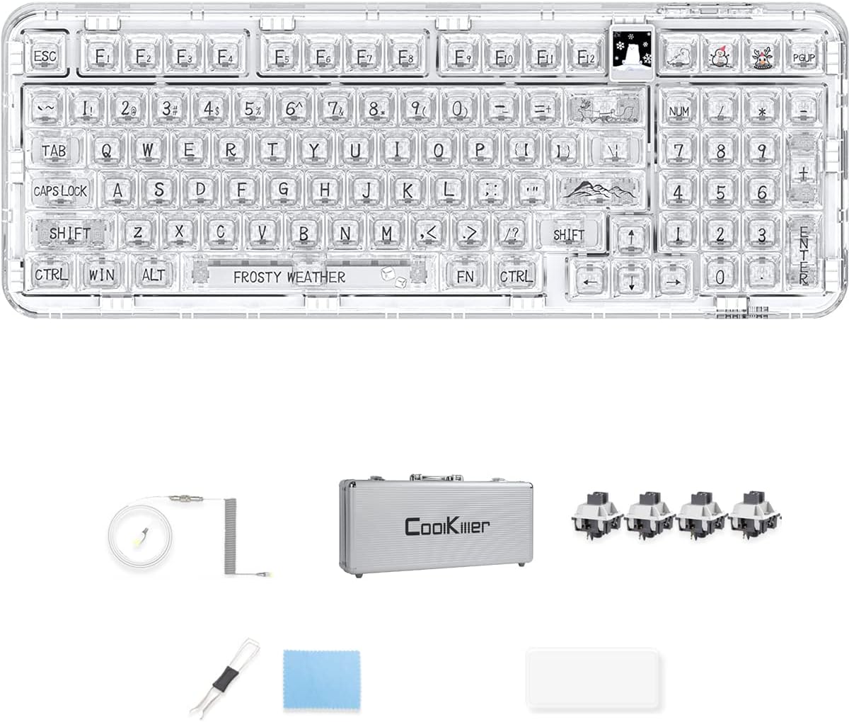 daixiahu Coolkiller CK98 Multi-Connection Mode/2.4G/BT/Full-Key Conflict-Free hot-swappable Mechanical Keyboard Suitable for Gaming and Office Customizable OLED Screen Image