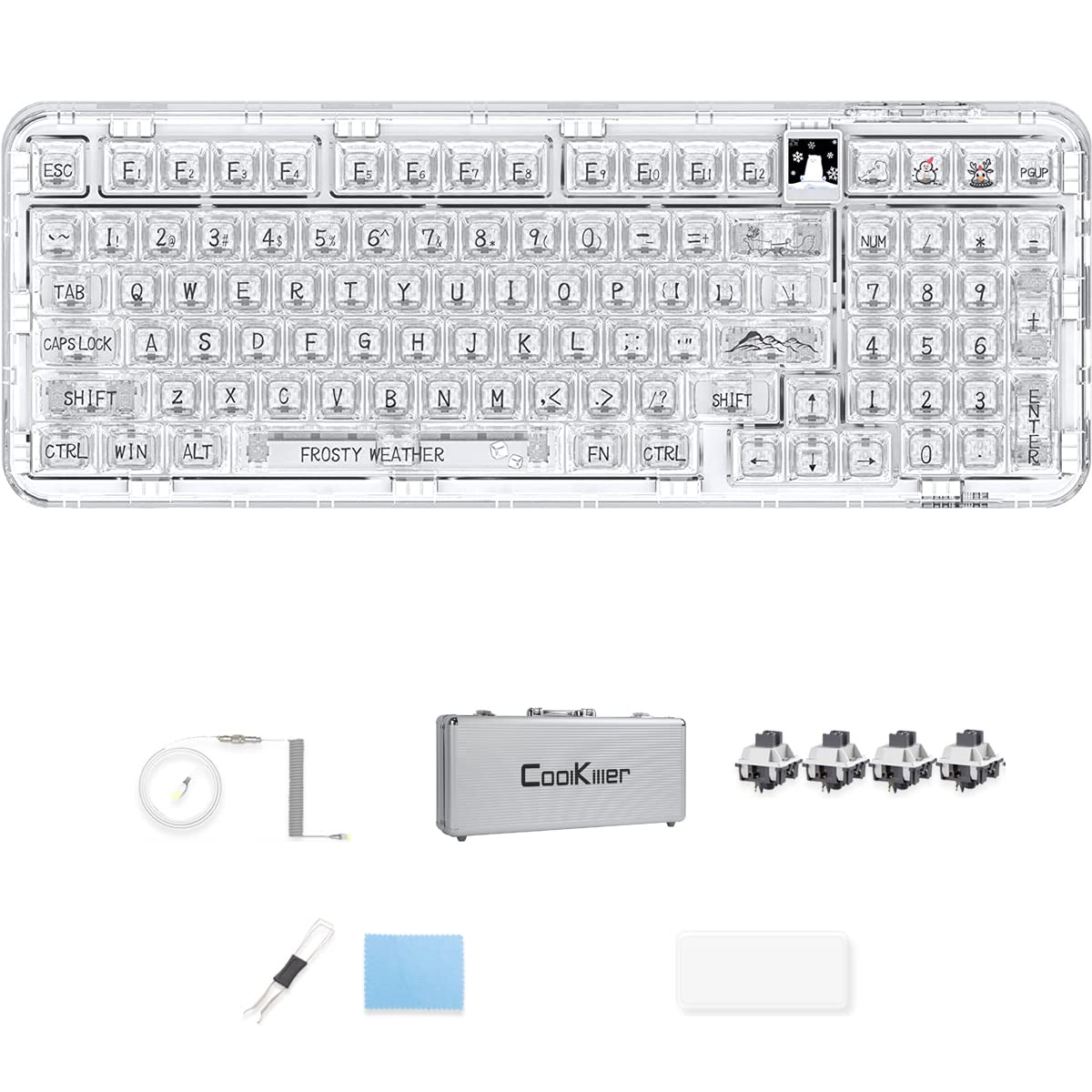 daixiahu Coolkiller CK98 Multi-Connection Mode/2.4G/BT/Full-Key Conflict-Free hot-swappable Mechanical Keyboard Suitable for Gaming and Office Customizable OLED Screen Image