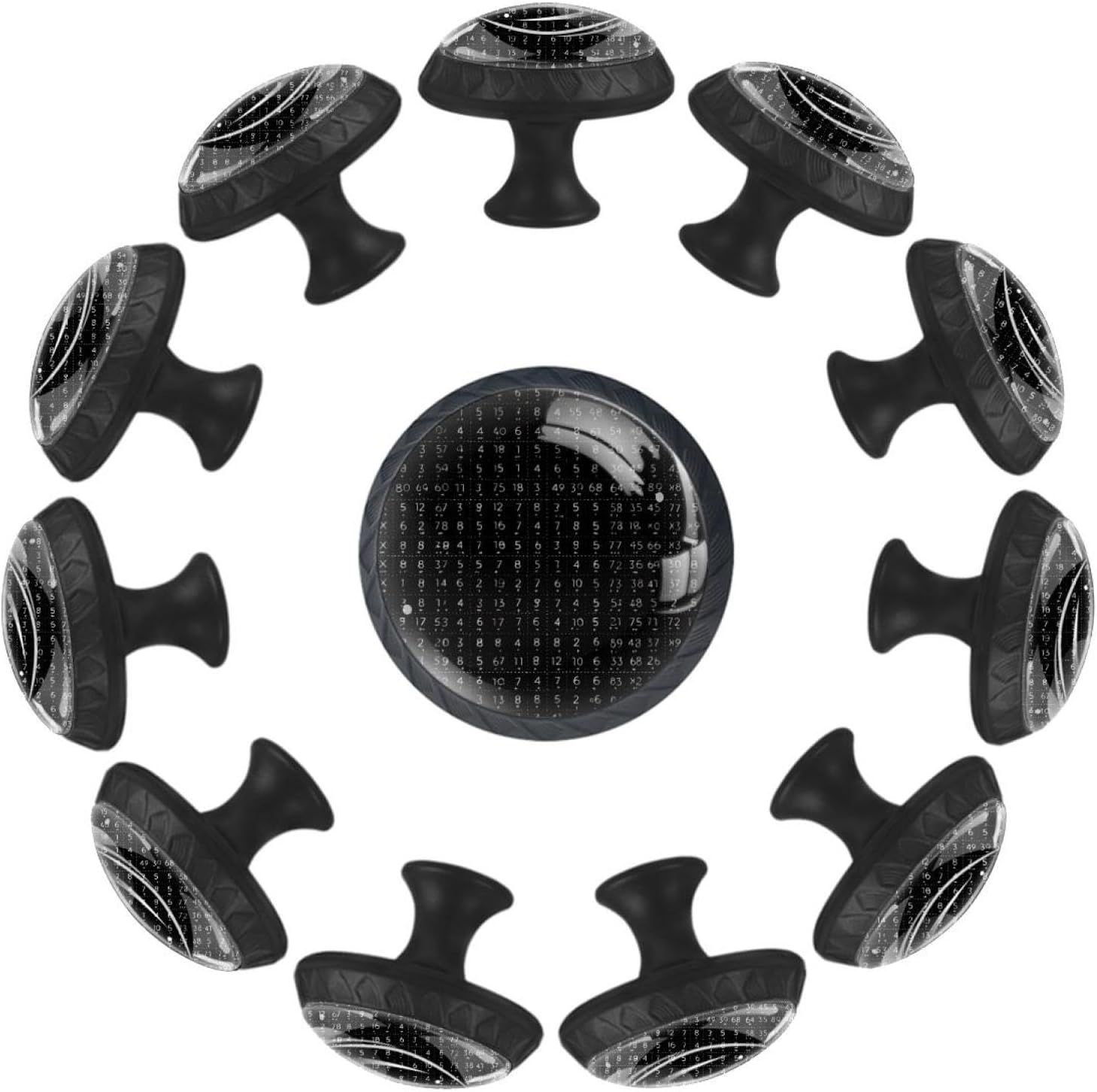 Music Note Headphones Audio Disk CD (2) Dresser Knobs & Cabinet Knobs, Decorative Pattern Drawer Pulls with Screws, Crystal Glass Hardware for Home Farmhouse Decor