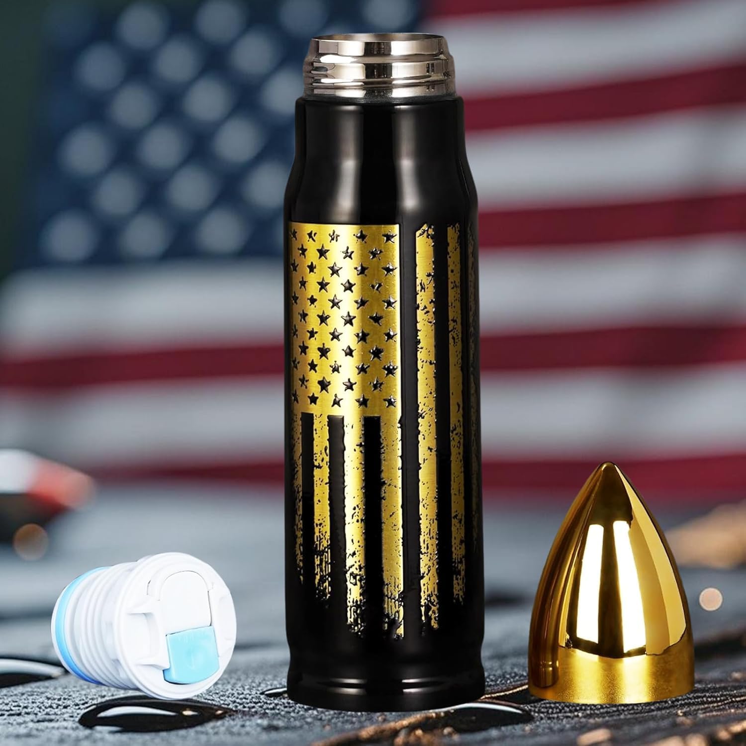 17oz Cool Bullet Tumbler Stainless Steel Gifts for Men Him Husband Dad, Unique Shaped Man Coffee Mug, Fishing Hunting Camping Anniversary Birthday Gifts for Men, Men Him Husband Ideal Gifts