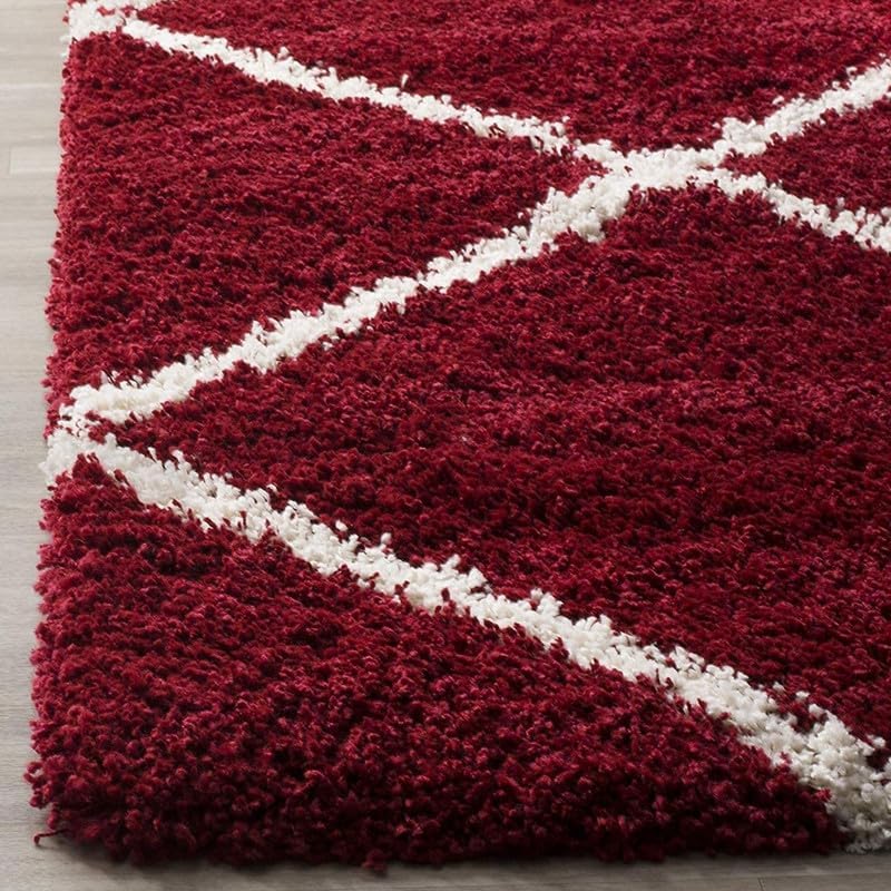 Image of Premium Antiskid Shaggy Carpet /Rug Plain Fur Rectangular Rugs,Soft Microfiber for Bedroom,Living Room,Kids Room,Hall etc (red Box, 5x7 feet)