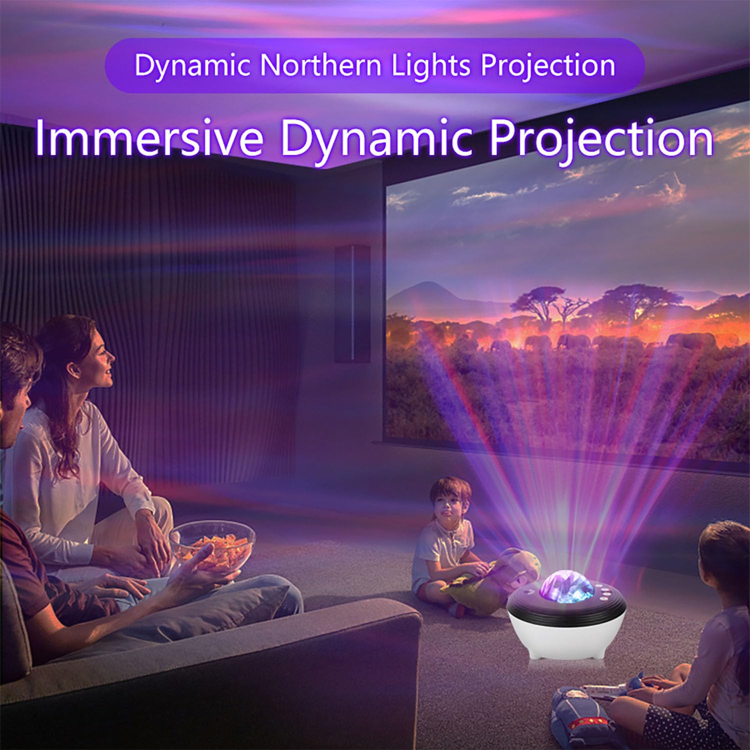 Luz Nocturna LED De Cielo Estrellado, Lámpara De Noche LED De Cielo Estrellado con Control Remoto, 38 Modos De Escena + Modo Personalizado, Música Integrada Y Función De Temporización