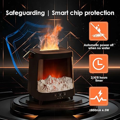 Miniatura 5 de Difusor de aceite esencial con control remoto, difusor ultrasónico de aromaterapia 4 en 1 y humidificador con 7 luces LED de color, apagado