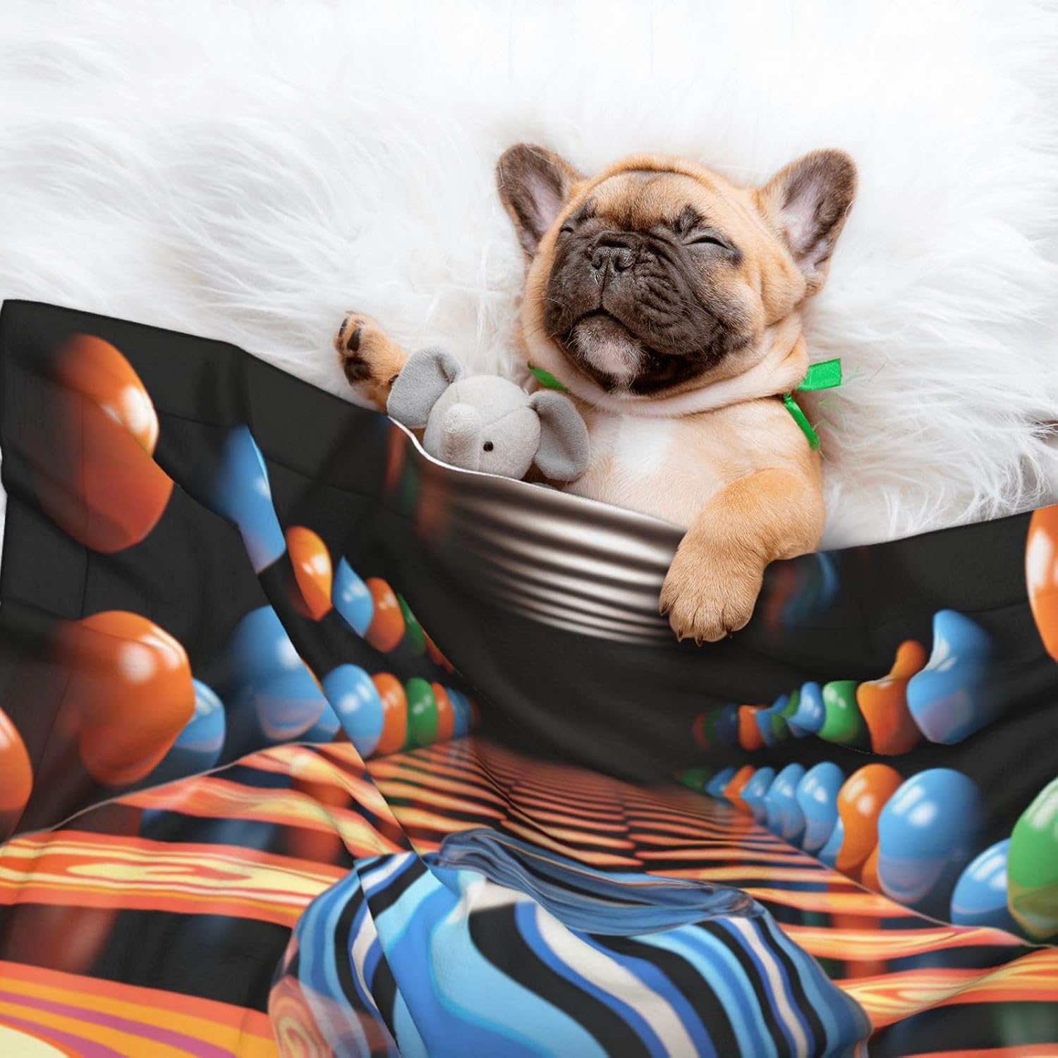 Space for Round Objects Pet Blanket for Dogs & Cats â€“ Soft Plush Dog Blankets for Small & Large Dogs, Couches, Beds, and Cars