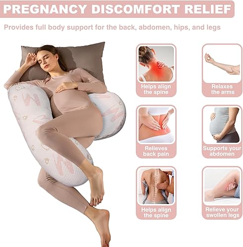 Miniatura 2 de Almohada de embarazo, almohada de maternidad para mujeres embarazadas, almohada de cuerpo completo para mujeres embarazadas que duermen, soporte