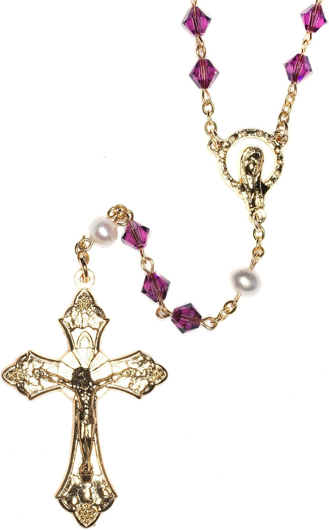 Austrian Crystal Catholic Prayer Rosary - Includes Pouch, 'How to Pray the Rosary' Guide and Birth Month Meaning Where Applicable