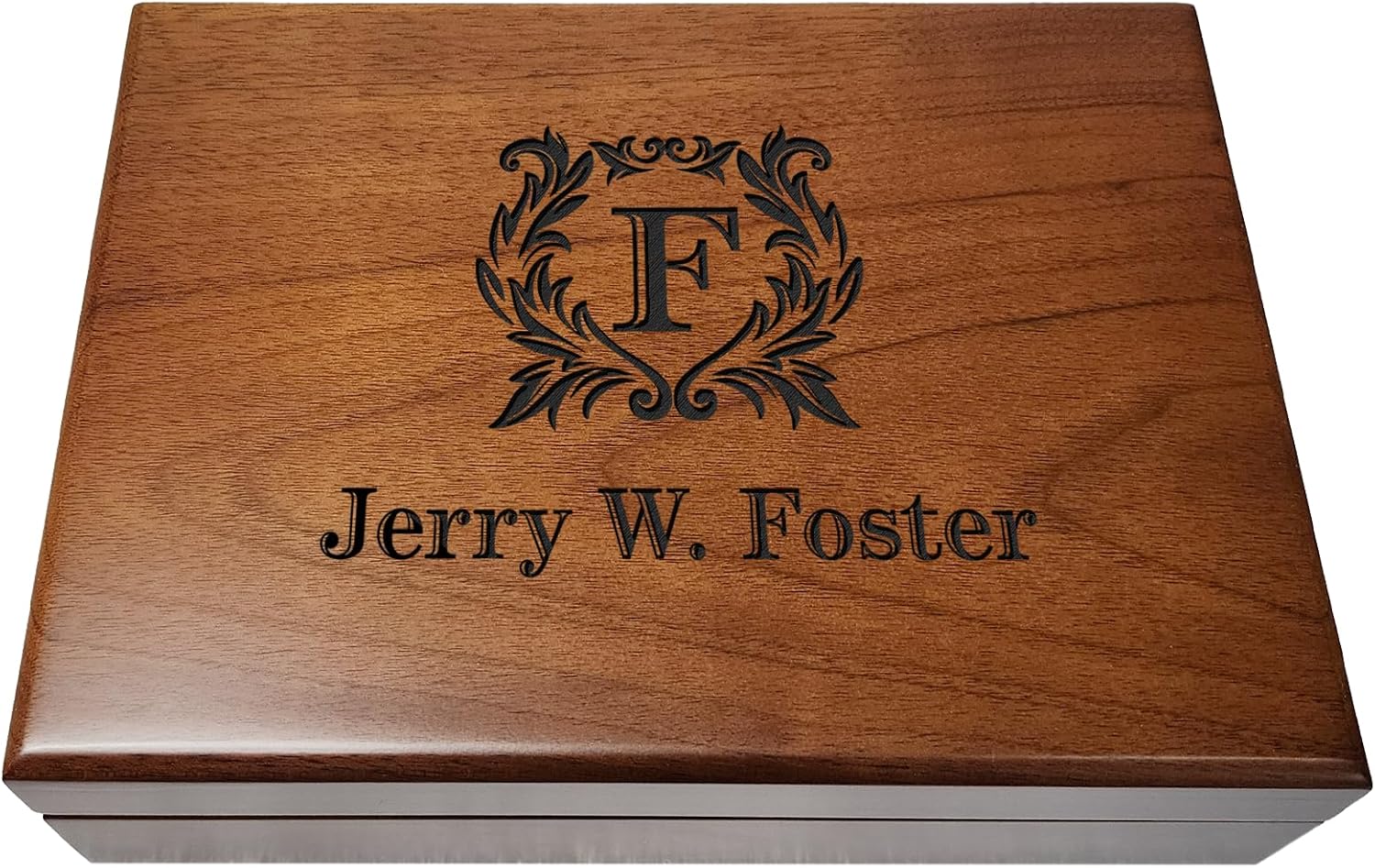 Personalized Keepsake Box | Walnut Wooden Memory Box, Anniversary, Wedding, Valentine, Birthday, Baby Shower, Groomsman Gift | Handmade Keepsake Storage Organizer | Engraved Name Box