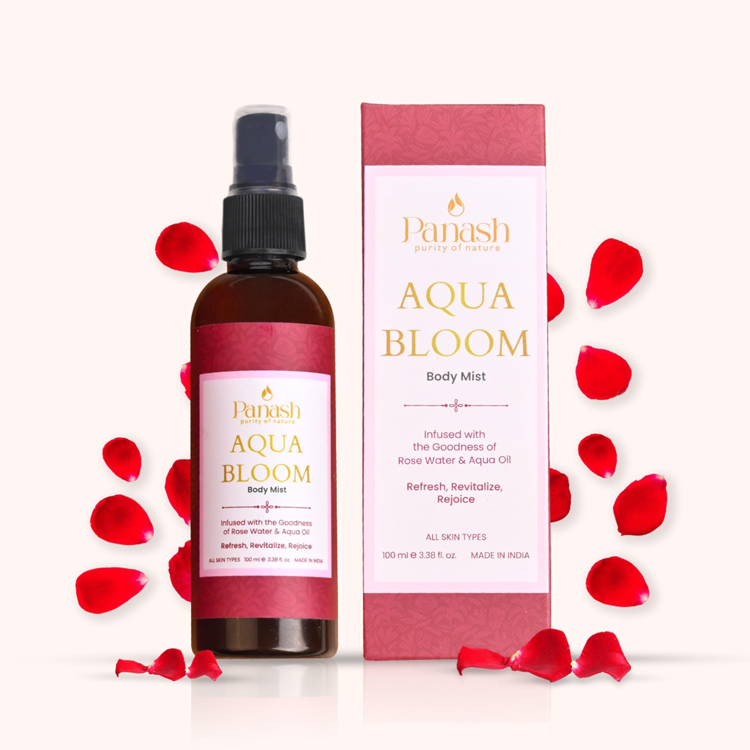 PANASH Aqua Bloom Body Mist | Infused with the Goodness of Rose Water & Lotus Lilly Oil | Refresh, Revitalize, Rejoice | All Skin Types | 100ml-picture-12