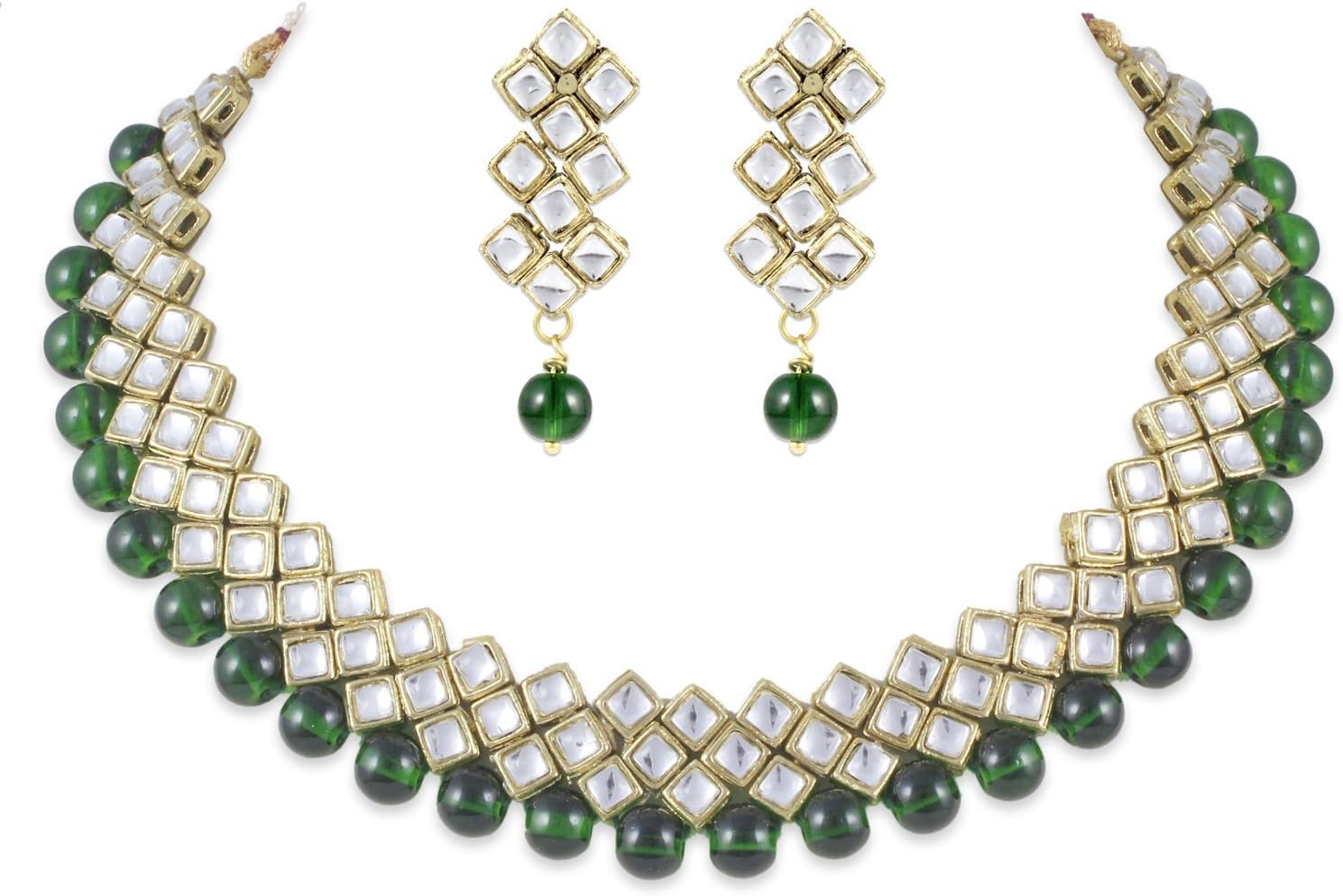 Shining Diva Fashion Kundan Choker Traditional Jewellery Necklace Set With Earrings For Women Girls