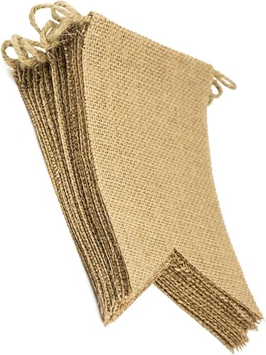 Miniatura 1 de Kit de 15 banderas de arpillera para bricolaje, pancarta de boda de bricolaje, banderines de arpillera de bricolaje, diseña tu propia bandera,