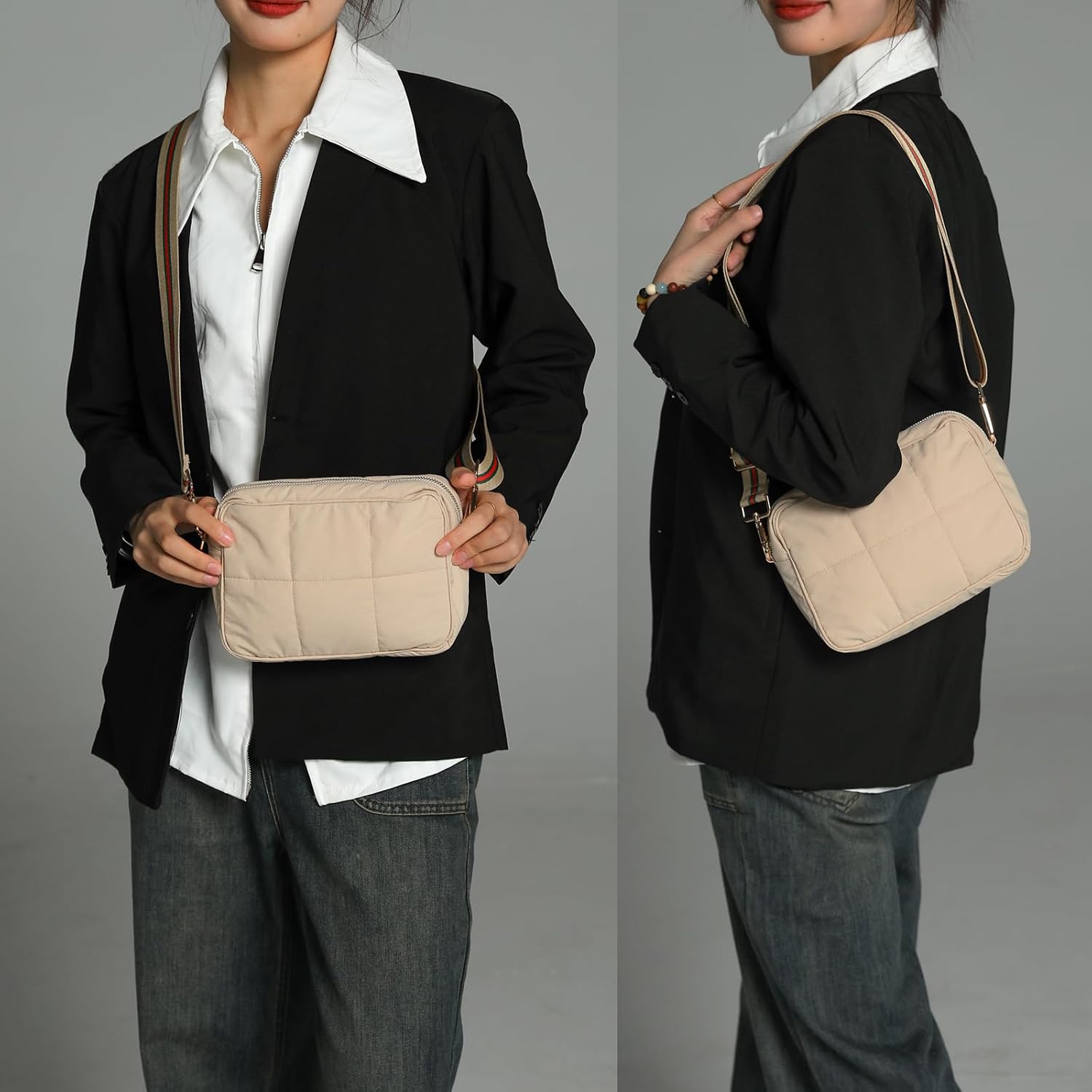 NAARIIAN Crossbody Bags for Women Small Puffy Quilted Purses Shoulder Handbags Adjustable strap Cute Everyday Bag image 2