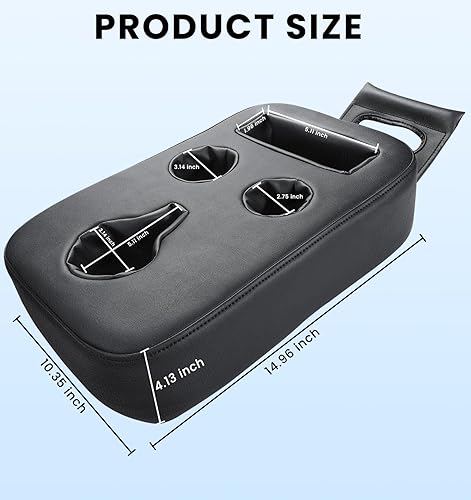 Miniatura 8 de Portavasos para automóvil, asiento trasero para automóvil, de piel sintética, para sofá, cama, bandeja expansora, bandeja para barco, organizador