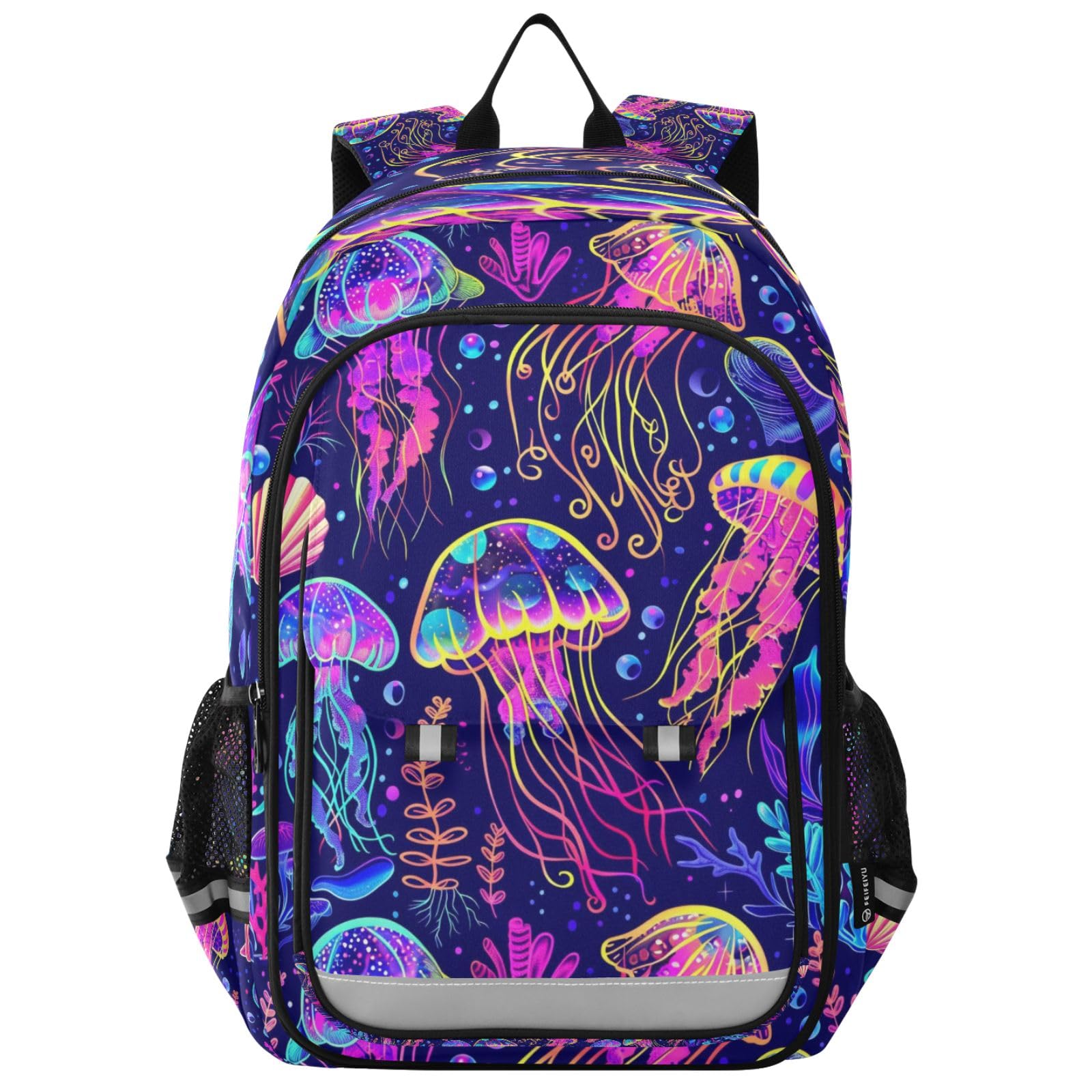 AEZODI Magic Light Jellyfish Backpack for Boys Girls Students Bookbag School Daypack