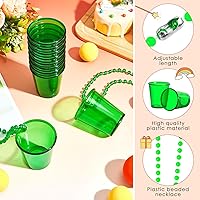 Vista 3 de 24 piezas de chupito en collar de cuentas, collar de taza de chupito de plástico, despedida de soltera, equipo, suministros para hombres y mujeres