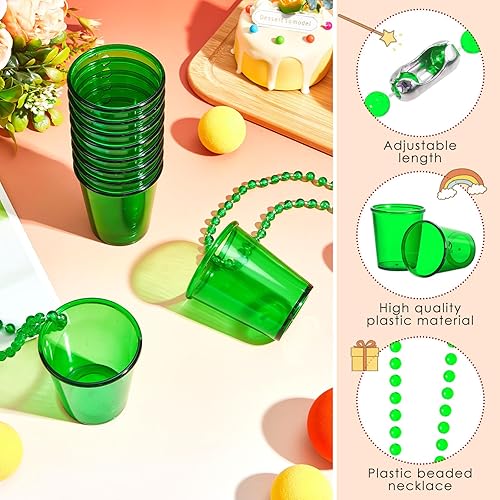 Miniatura 3 de 24 piezas de chupito en collar de cuentas, collar de taza de chupito de plástico, despedida de soltera, equipo, suministros para hombres y mujeres