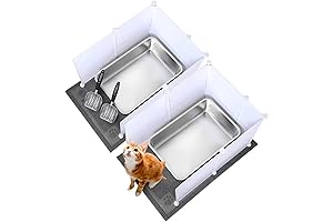 Pinkunn 2 Set Stainless Steel Cat Litter Box Snow Globe