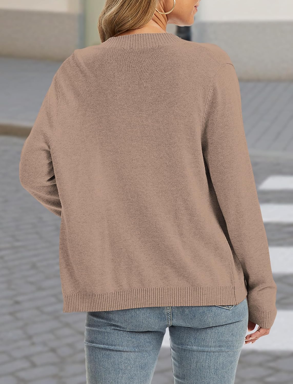 Cardigan Sweaters for Women Long Sleeve Button Down Knitted Sweater Lightweight V Neck Tops Outerwear - Image 3