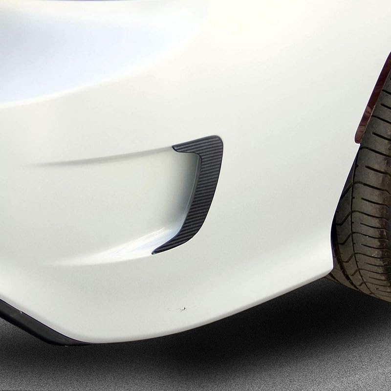 Aletas de acabamento para saída de ar lateral do para-choque traseiro em ABS com textura de fibra de carbono para Dodge Charger 2015–2021, 2 peças