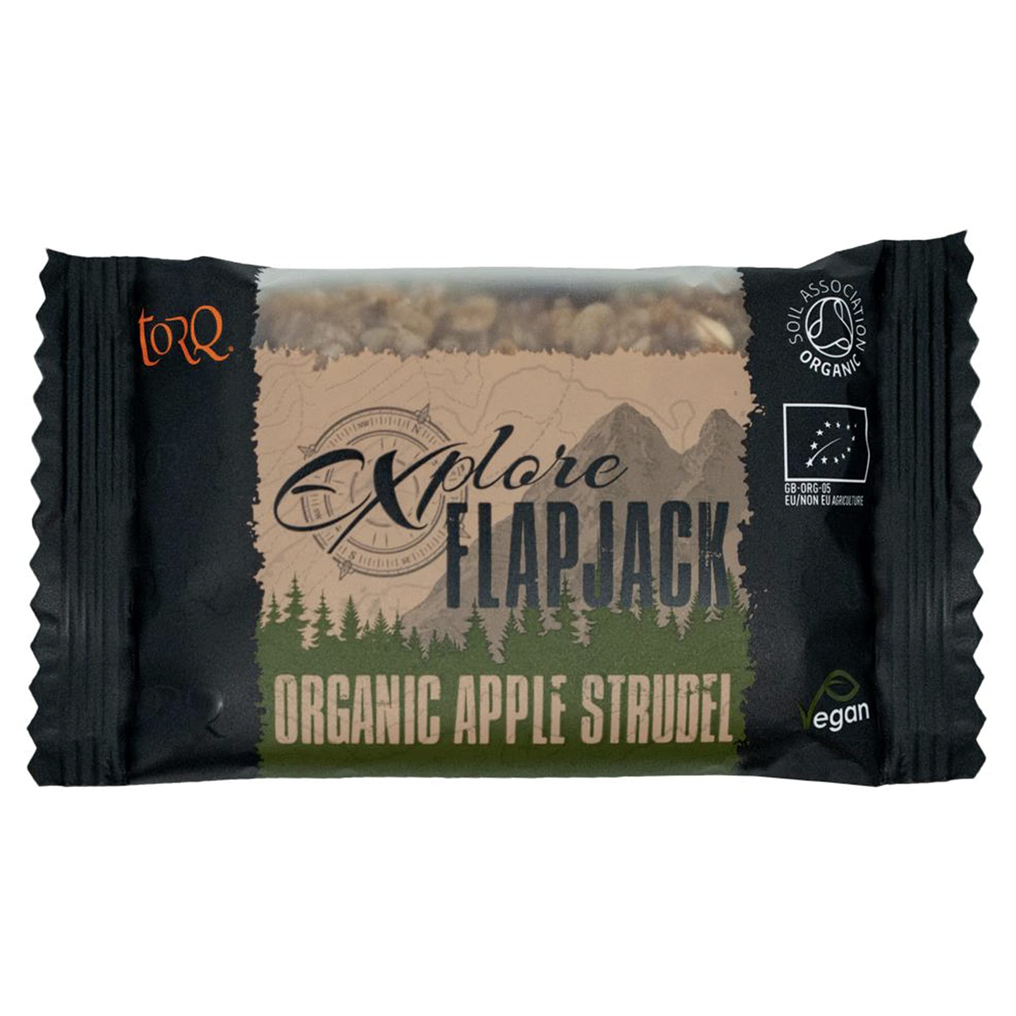 Torq Explore Flapjack Strudel di Mele a base vegetale - Snack nutrizionali vegani per corsa, ciclismo, sport - Barrette energetiche Flapjacks di resistenza - Confezione da 20