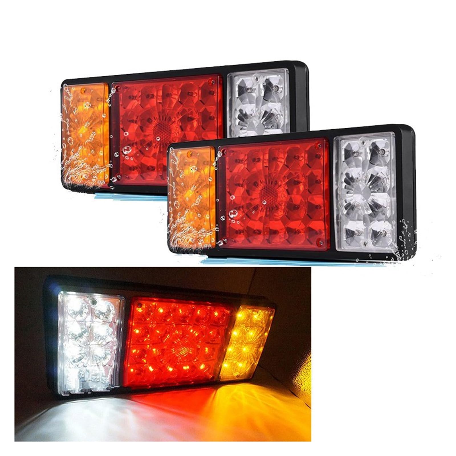 Fanali Posteriori 12V/24V LED Fanale posteriore Luce freno Fanale posteriore Lampada freno posteriore Indicatore di direzione Van Indicatore di retromarcia Fanale Faro Posteriore ( Misurare : A 2 x 36