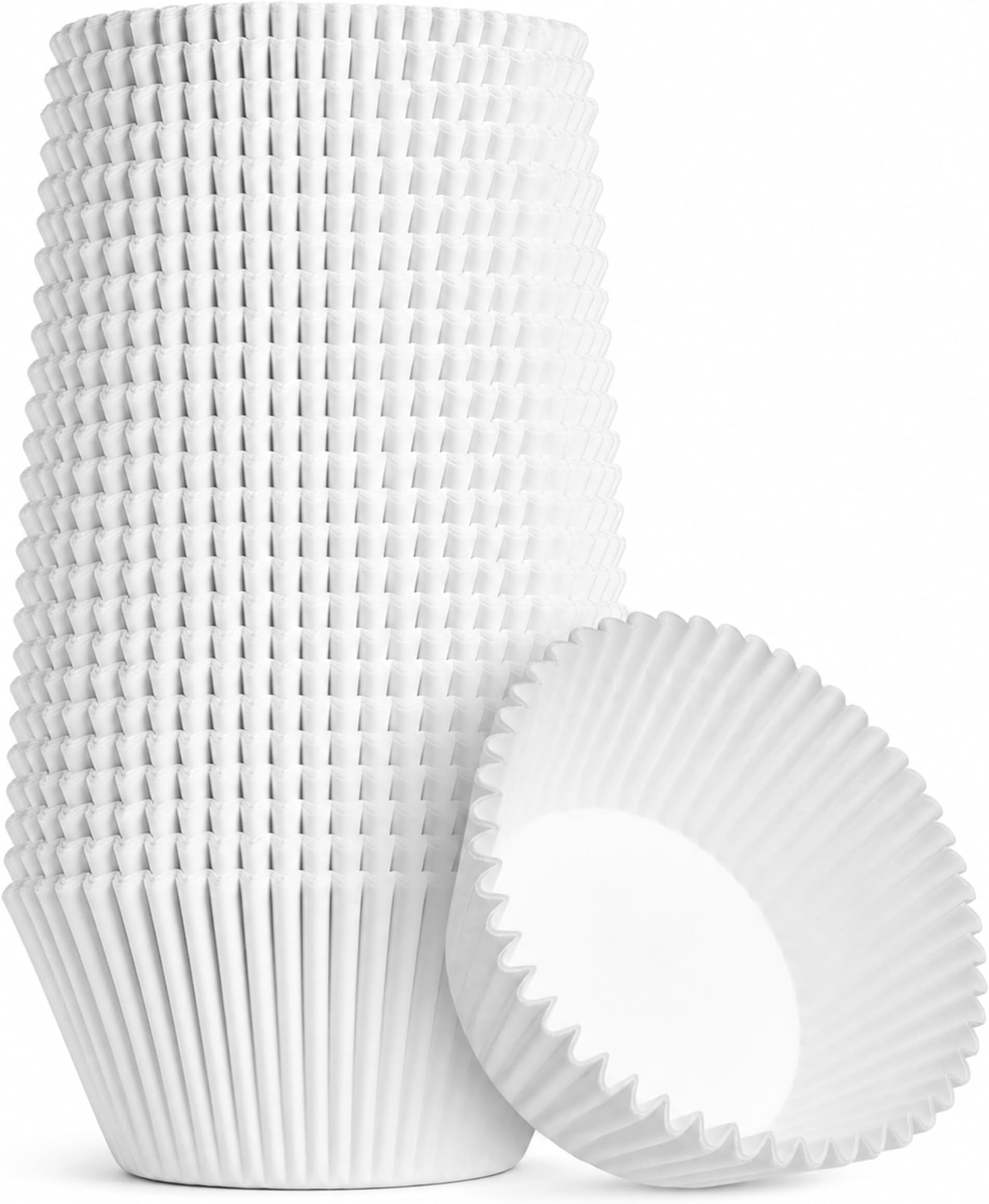 Green Direct Cupcake Liners - Standard Size Cupcake Wrappers to use for Pans or carrier or on stand - White Paper Baking Cups Pack of 500