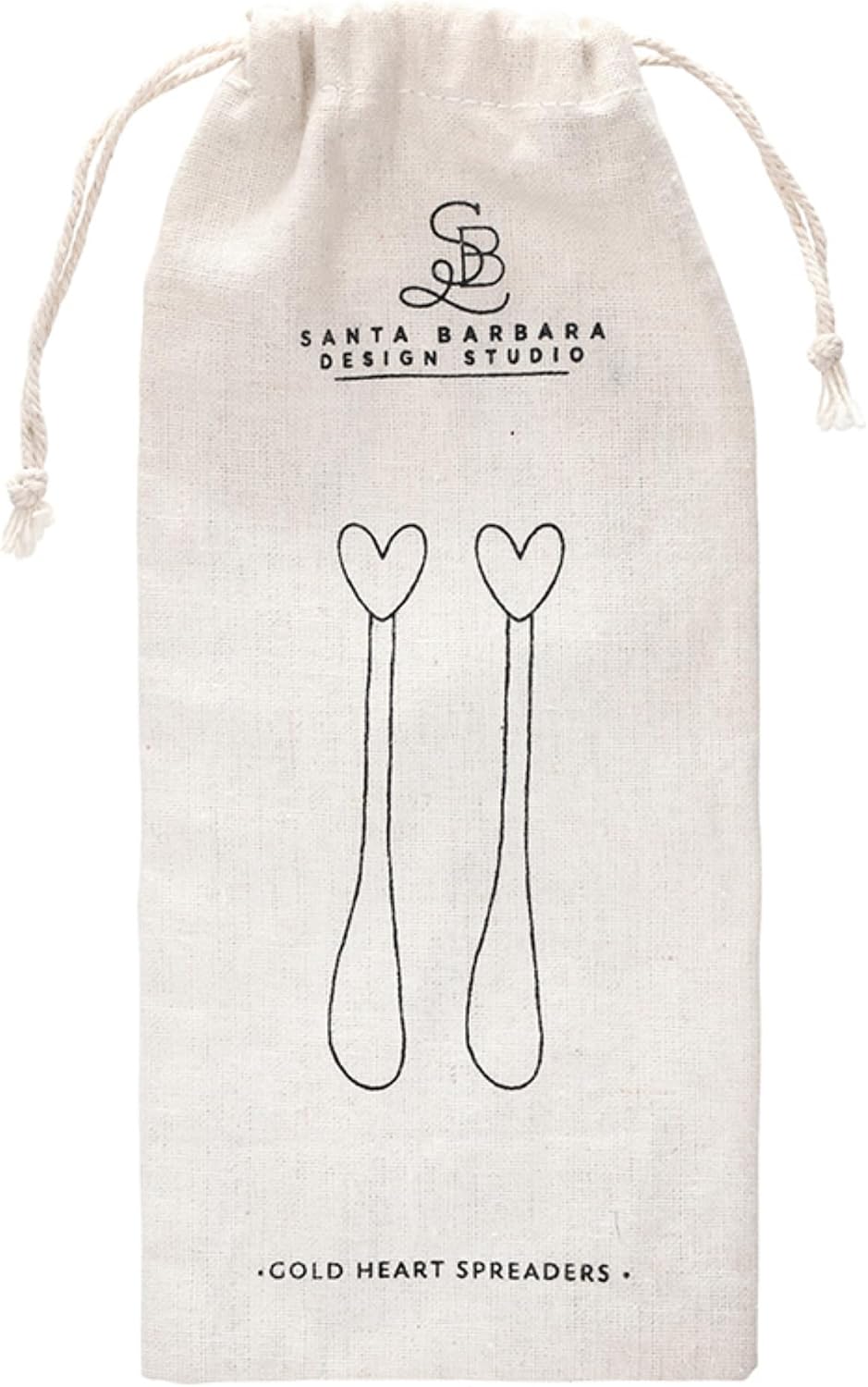 Santa Barbara Design Studio Heart Spreader Set - Brass Spreaders with Muslin Storage Bag, 2-Count, Heart Handles