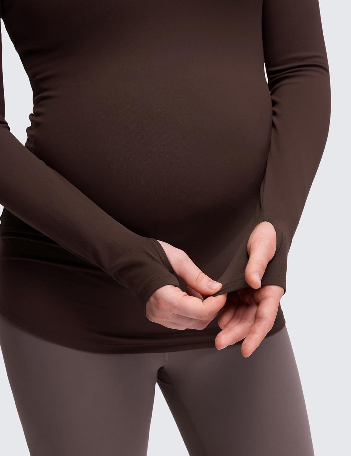 CRZ YOGA Butterluxe Maternity Crewneck Long Sleeve Shirts - Athletic Yoga Casual Pregnancy Womens Tee Tops Basic Layer Soft