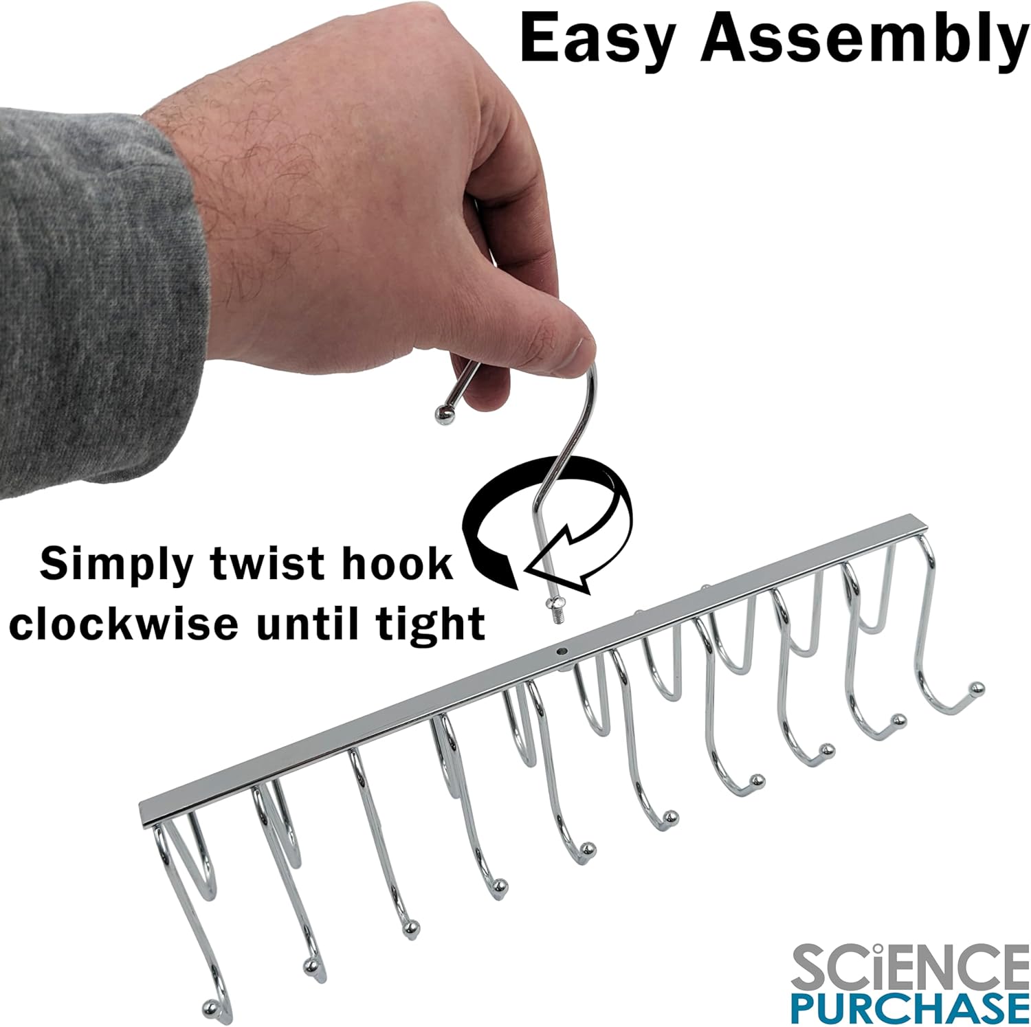 2 Pack of 20 Hook Chrome Closet Hangers for Belts, Ties, Bras, Scarves by Electronix Express