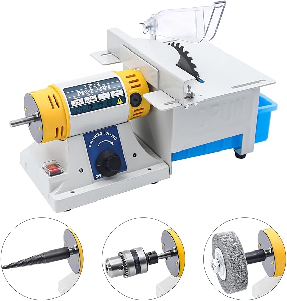 Mini Table Lapidary Saw Rock Saw Lapidary Polisher Bench Lathe Polishing Buffing Cutting Machine DIY Jewelry, 10000RPM Mini Precision Polisher, Gem Rock Woodworking