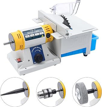 Mini Table Lapidary Saw Rock Saw Lapidary Polisher Bench Lathe Polishing Buffing Cutting Machine DIY Jewelry, 10000RPM Mini Precision Polisher, Gem Rock Woodworking