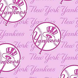 58 x 36 New York Yankees Pink Breast Cancer Fabric Traditions MLB 100% Cotton, 714329161334