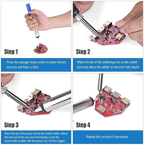 Vista 21 de LDK Kit de soldador electrónico, [actualizado] Juego completo de 60 W 110 V herramienta de soldadura de temperatura ajustable con 5 puntas 12 en 1