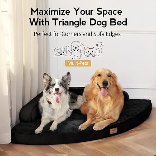 Miniatura 4 de Cama grande para perros Cama ortopédica XL de espuma viscoelástica para perros con funda extraíble lavable, camas impermeables para mascotas con