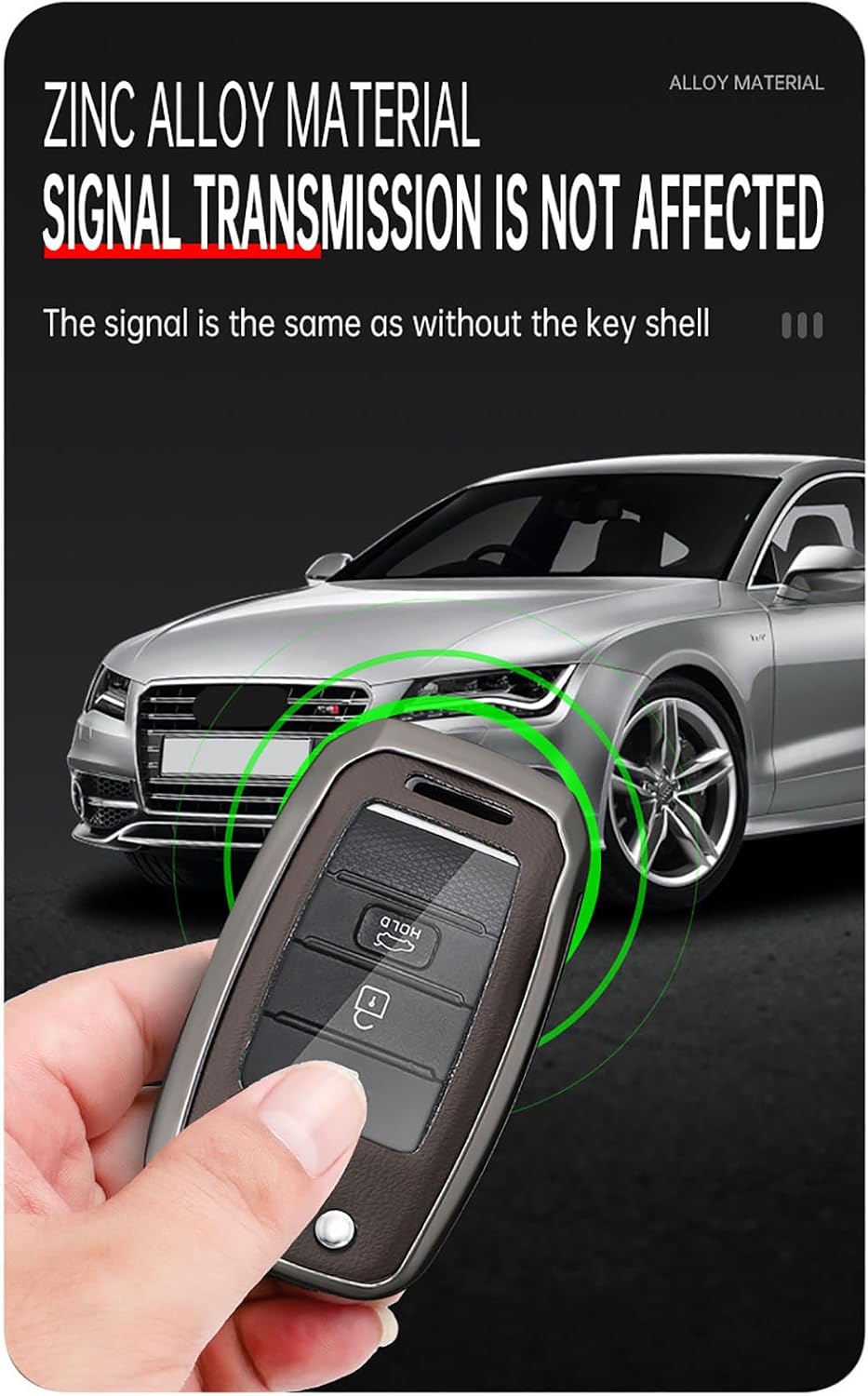 SANRILY Keyless Metal 3/4 Button Flip Key Fob Cover Compatible with Kia Sedona Rio Optima Soul Sportage Sorento Carens with Leather Keychain Black