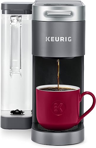 Keurig K-Supreme - Cafetera de cápsulas K-Cup de una sola porción, con tecnología MultiStream, gris, 17.913 x 7.047 x 14.409 pulgadas