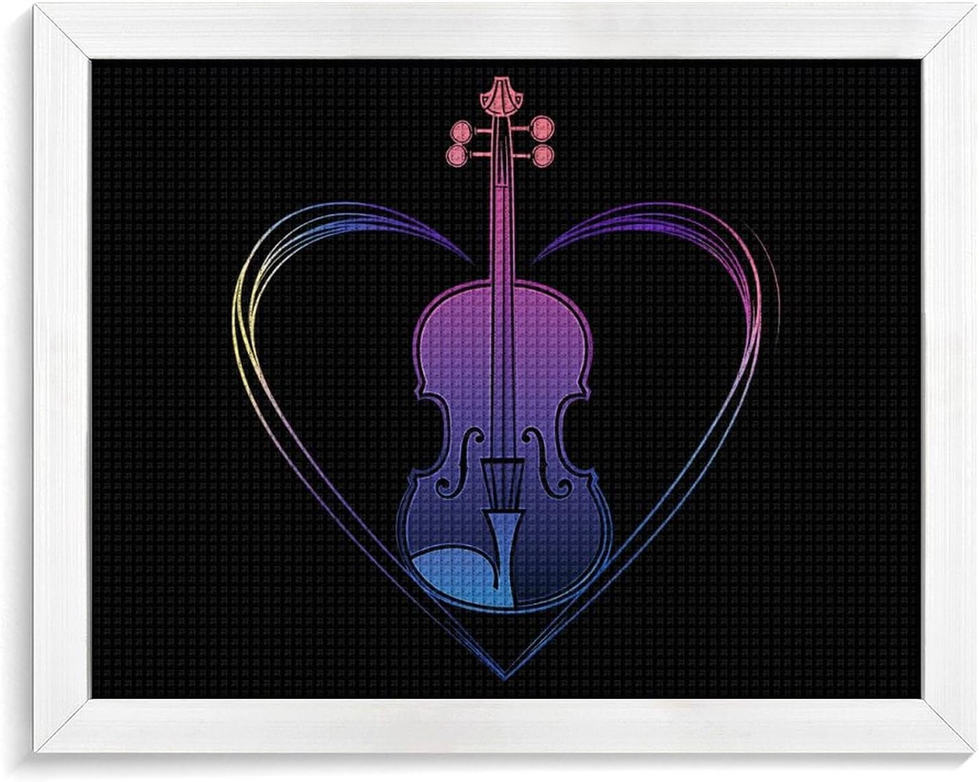 Violin Lover Printed Diamond 5D Painting Kits DIY Full Drill Crafts for Home Wall Decor 16x20 Inch Yellow Wood 50 * 40cm