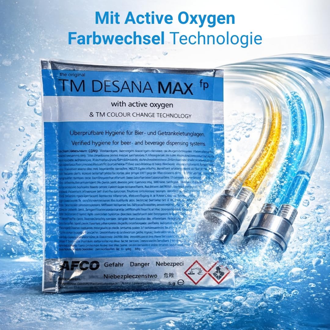 TM Desana Max fp 45 g azul limpiador para tuberías de cerveza, grifo de cerveza, accesorios de limpieza, depósito de limpieza, 10, 100, 265 unidades (50)