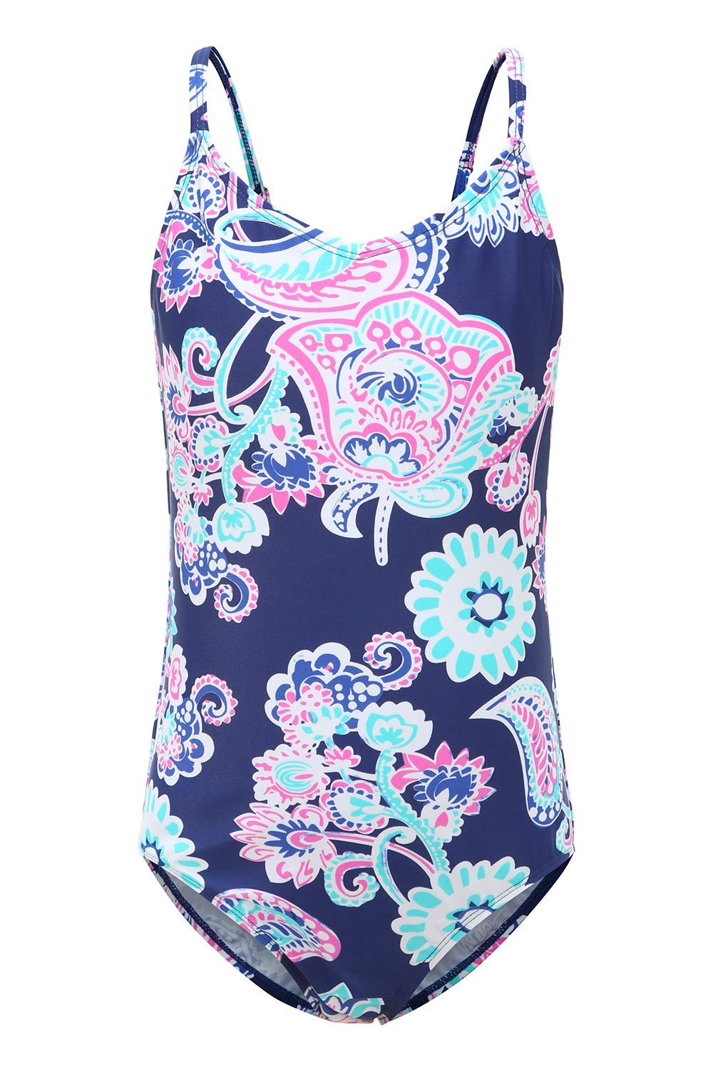 Mardonskey Girls One Piece Swimsuits Hawaiian Ruffle Swimwear Kids Summer Bathing Suit 3-14 Years