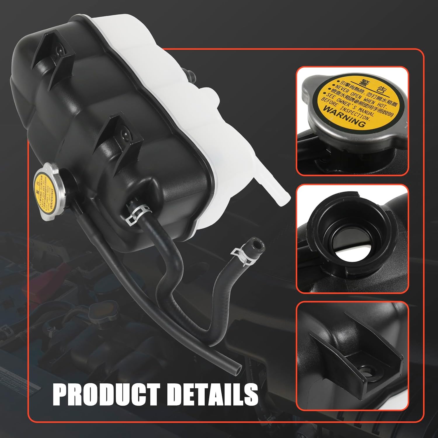 21710-1LA1A Radiator Overflow Bottle Coolant Reservoir w/Hose Compatible with 2011-2013 Infiniti QX56 2014-2019 QX80 2017-2020 Nissan Armada Radiator Reservoir Tank Replace# 217101LA1A