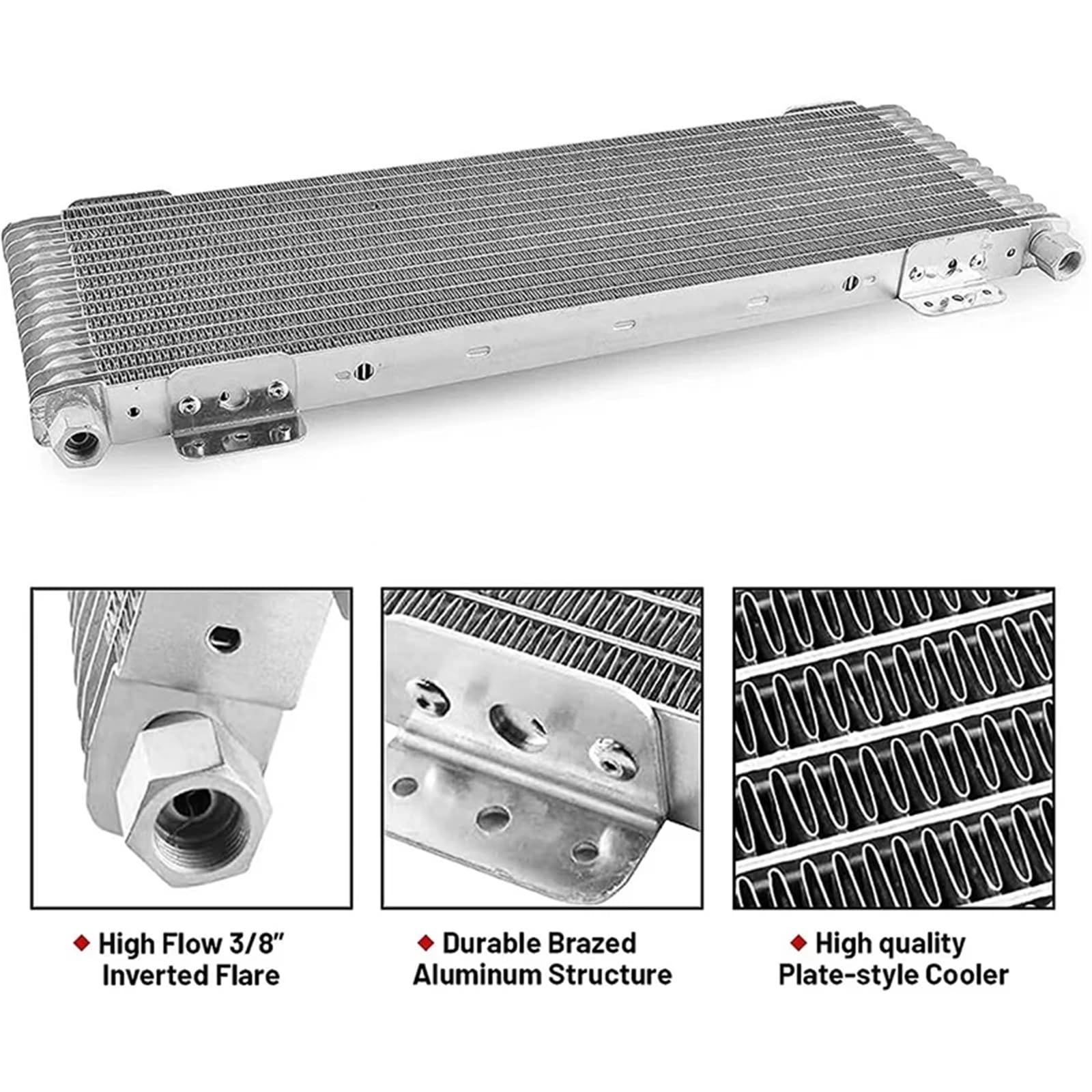 KWEZ Refroidisseur de Transmission Refroidisseur d'huile de boîte de Vitesses en Alliage d'aluminium 329, radiateur de Refroidisseur d'huile Moteur pour boîte de Vitesses