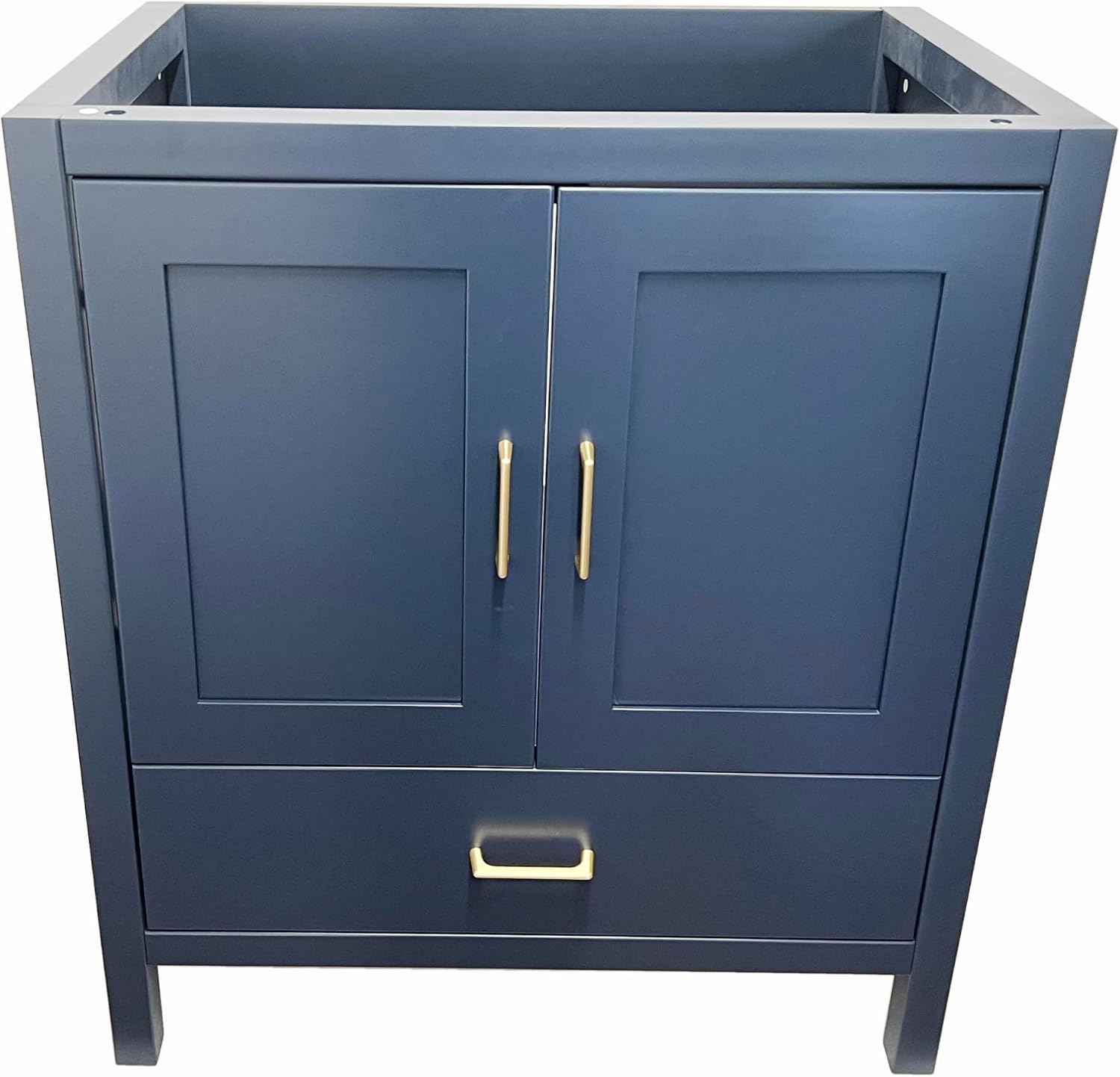 30" Navy Blue Shaker Single-Sink Bathroom Vanity Base Cabinet CA-V3021-BL
