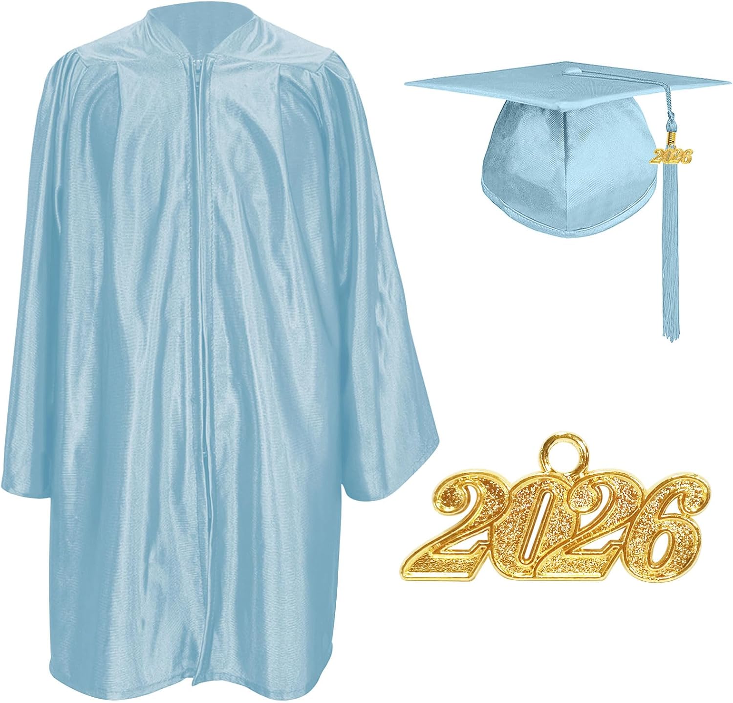 Preschool and Kindergarten 2026 Graduation Cap and Gown Set with Tassel & Charm for Toddler Kids
