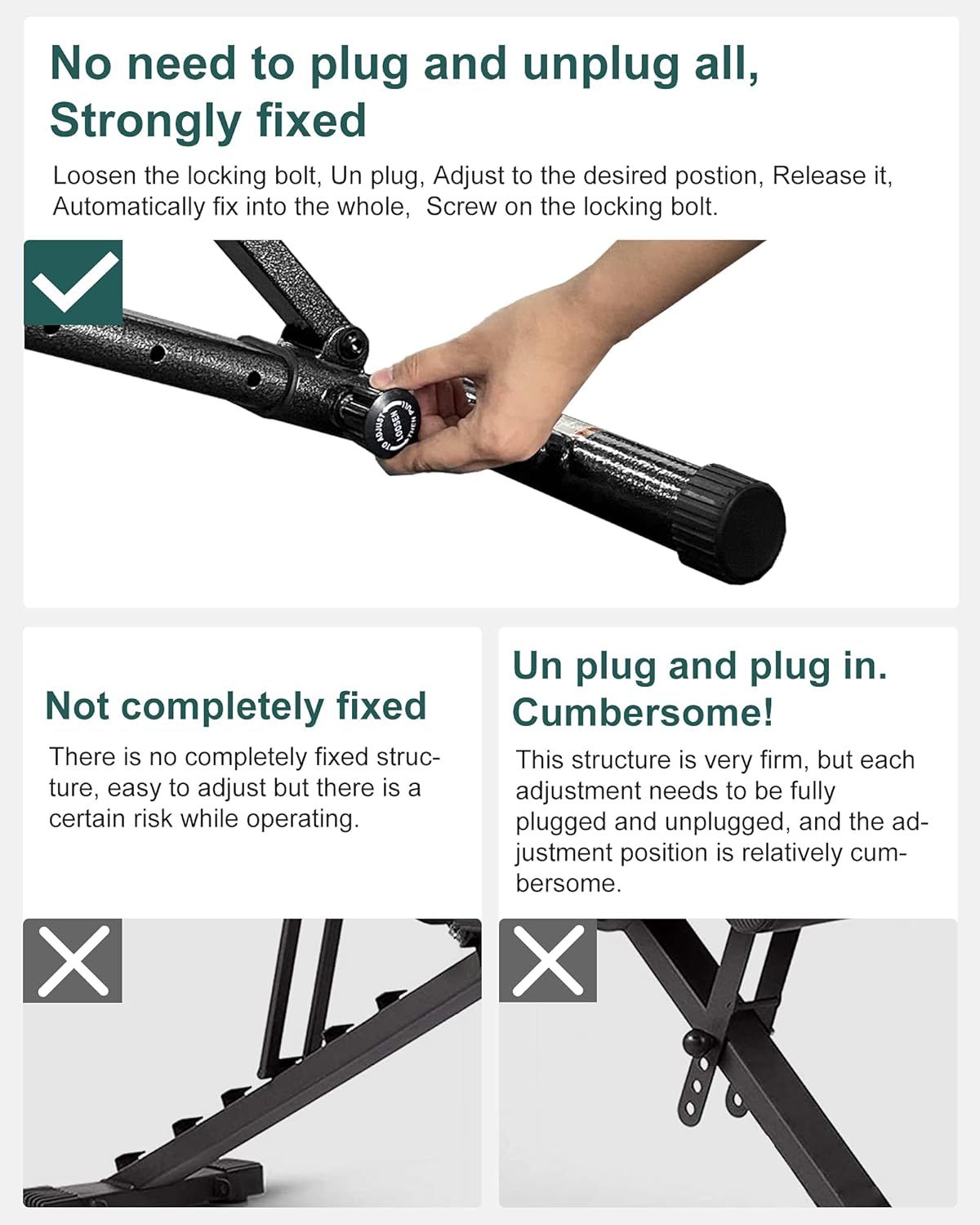 BARWING 10-5-4-2 Adjustable Weight Bench - 800lbs Folding Weight Bench 5-in-1 Strength Training Workout Bench Press for Weight Lifting with Dragon Flag, Automatic Lock Flat Incline Decline Bench for Home Gym Black : Sports & Outdoors