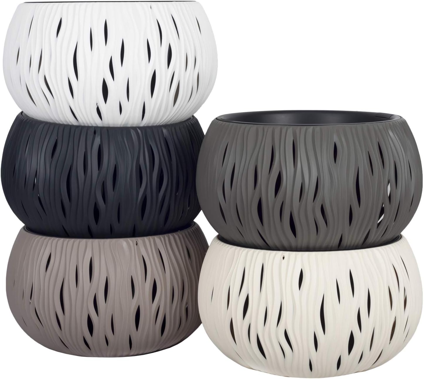 Prosperplast Sandy Plastic Bowl with Tank in Anthracite, 21.8 (L) x 37 (W) x 37 (D) cms