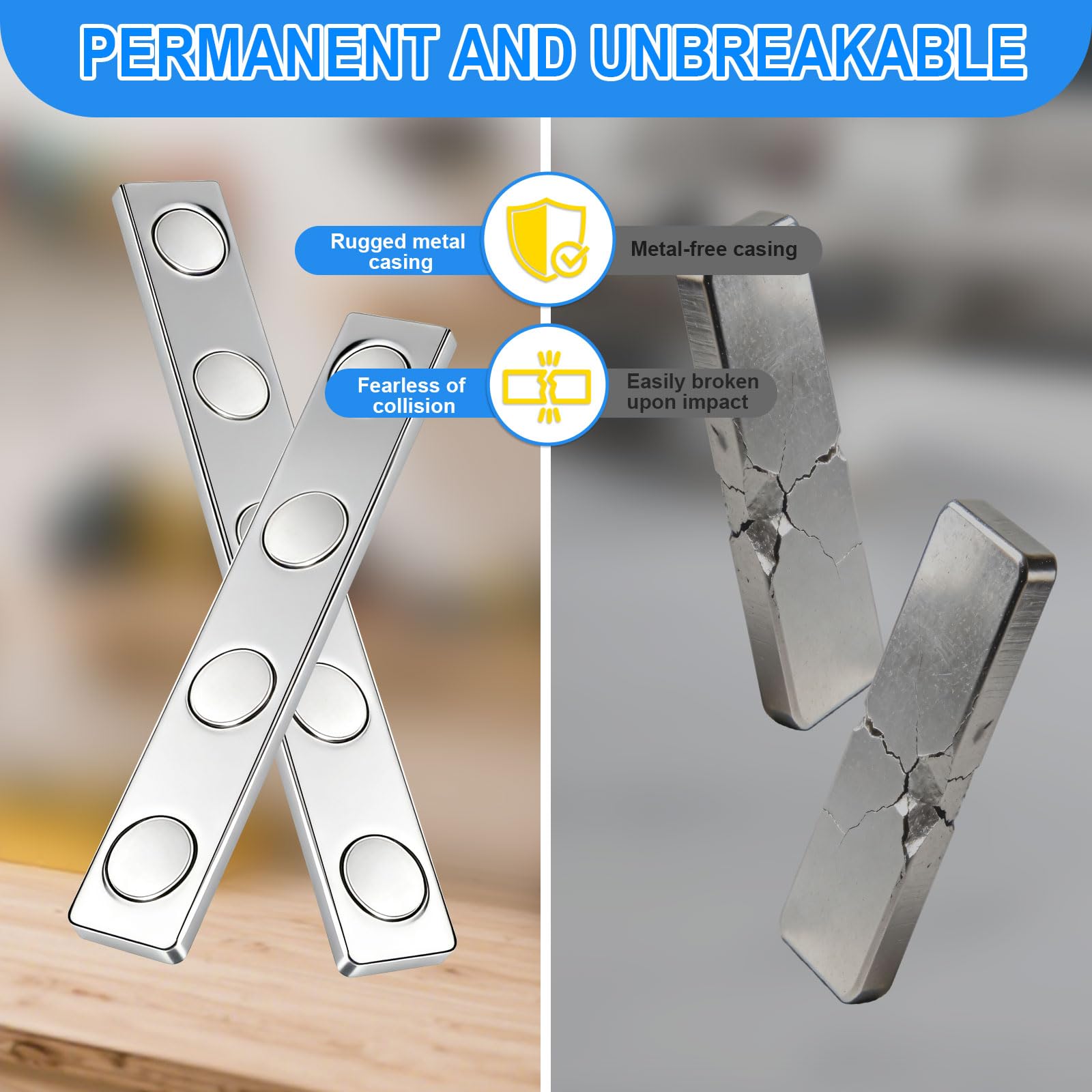 10 Pack Strong Magnets Bar 58x10x2mm Heavy Duty Neodymium Magnets Self-Adhesive Powerful for Tool — Amazon image 4
