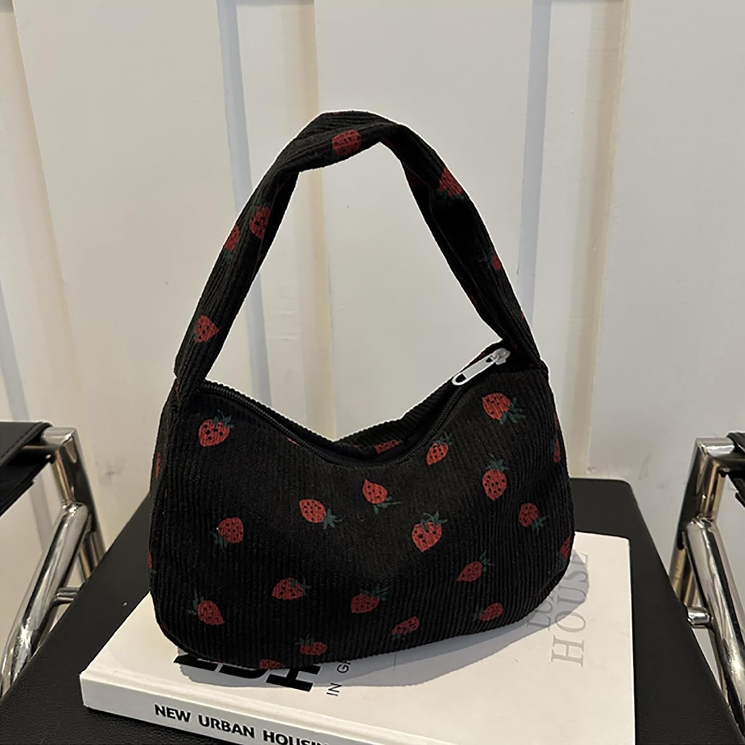 Cute Corduroy Crossbody Bags for Women - Novelty Strawberry Wallet Clutch - Image 5